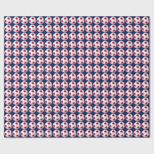 Soccer Ball Red, White and Blue Geschenkpapier (Flach)