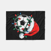 Soccer Ball Santa Hat Xmas Funny Christmas Soccer Fleecedecke (Vorderseite (Horizontal))