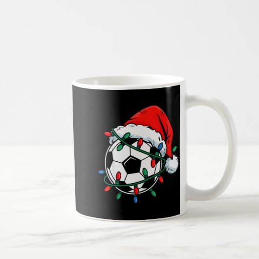 Soccer Ball Santa Hat Xmas Funny Christmas Soccer Kaffeetasse (Rechts)