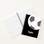 Soccer Ball Schwarz-weiß Name Date Notebook Spiral Notizblock (Innenseite)