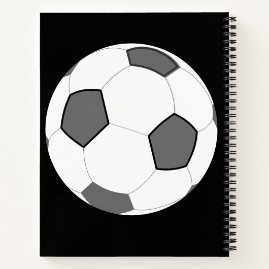 Soccer Ball Schwarz-weiß Name Date Notebook Spiral Notizblock (Rückseite)