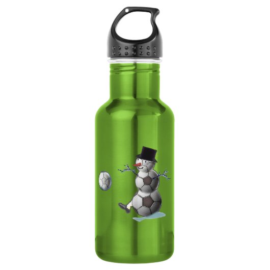 Soccer Ball Snowman Trinkflasche (Vorderseite)