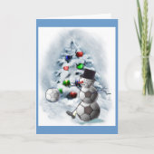 Soccer Ball Snowman Weihnachten (Vorderseite)