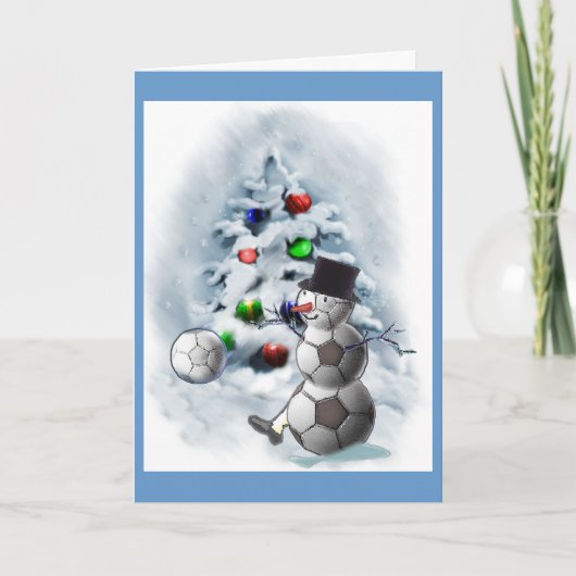 Soccer Ball Snowman Weihnachten (Vorderseite)