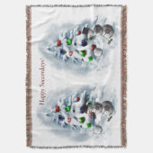 Soccer Ball Snowman Weihnachten Decke (Vorderseite Vertikal)