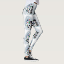 Soccer Ball Snowman Weihnachten Leggings