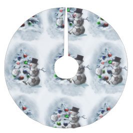 Soccer Ball Snowman Weihnachten Polyester Weihnachtsbaumdecke