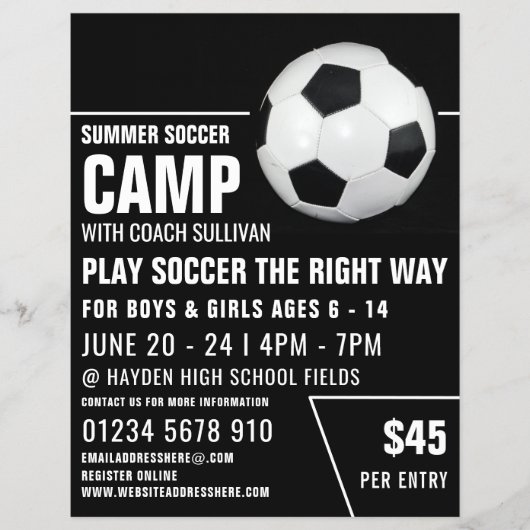 Soccer Ball, Soccer Camp Advertising Flyer (Vorne)
