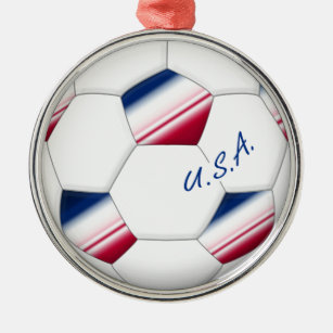 Soccer ball „U_._S_._A.“. Ball des Fußballs von Ornament Aus Metall