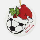 Soccer Ball Weihnachten Keramikornament (Vorne)