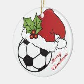 Soccer Ball Weihnachten Keramikornament (Links)