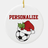 Soccer Ball Weihnachten Keramikornament (Hinten)