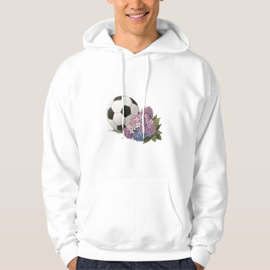 Soccer Ball with Hydrangea Hoodie (Vorderseite)