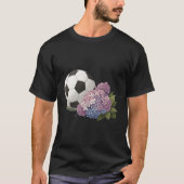Soccer Ball with Hydrangea T-Shirt (Vorderseite)