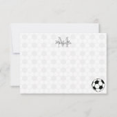Soccer Balls Black and White Personalized Monogram Mitteilungskarte (Vorderseite)