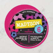 SOCCER BALLS Girls Geburtstagsfeier Einladung (Vorne/Hinten)