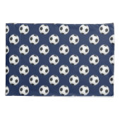 Soccer Balls Navy Blue Pillow Case Kissenbezug (Rückseite)