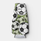 Soccer Balls Schwarz-weiß Player Name Jersey Numme Flaschenkühler (Vorderseite)