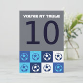 SOCCER Bar Bat Mitzvah Tischnummer Sitzkarte (Stehend Vorderseite)