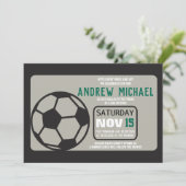 SOCCER Bar Mitzvah Einladung (Stehend Vorderseite)