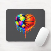 Soccer Basketball Drip Heart Srts Valentines Day M Mousepad (Mit Mouse)
