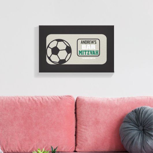 SOCCER Bat Bar Mitzvah Sign-In Memory-Board Leinwanddruck (Insitu (Wohnzimmer))