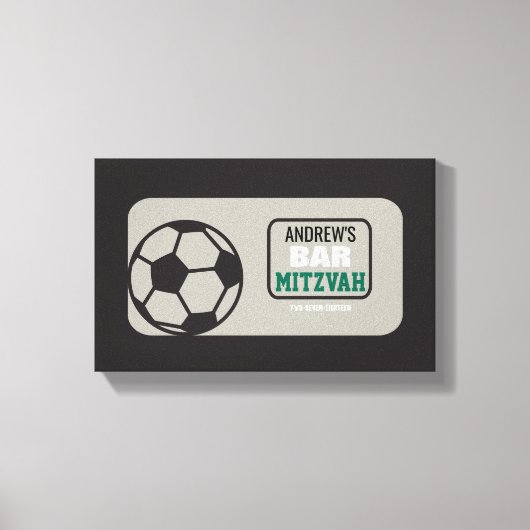 SOCCER Bat Bar Mitzvah Sign-In Memory-Board Leinwanddruck (Vorderseite)