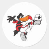 Soccer Bird Runder Aufkleber (Vorderseite)