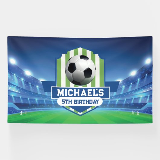 Soccer Birthday banner backdrop  (Horizontal)