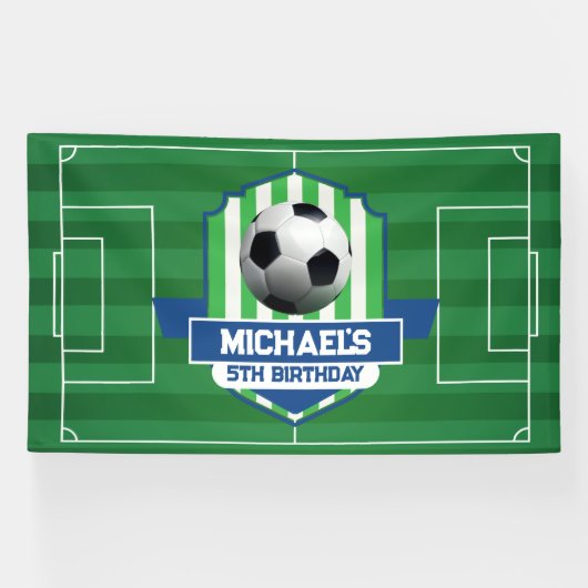 Soccer Birthday banner backdrop  (Horizontal)