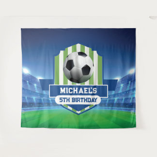 Soccer Birthday banner backdrop Wandteppich