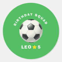 Soccer Birthday Favor Stickers Editable Boy