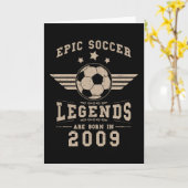 Soccer Birthday Gift Born In 2009 Karte (Gelbe Blume)