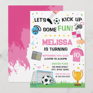 Soccer Birthday girl Invitation Einladung