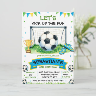 Soccer Birthday Party Invitation Einladung
