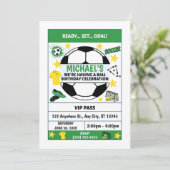Soccer Birthday Party Invitation Einladung (Stehend Vorderseite)
