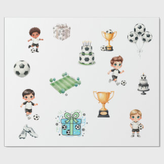  Soccer Birthday Wrapping Paper Boy | Geschenkpapier