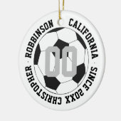 Soccer Black and White Player Modern Keramik Ornament (Links)