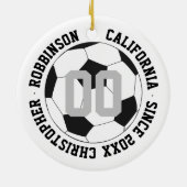 Soccer Black and White Player Modern Keramik Ornament (Hinten)