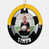 Soccer Black Gold Team Colors Keramik Ornament (Links)