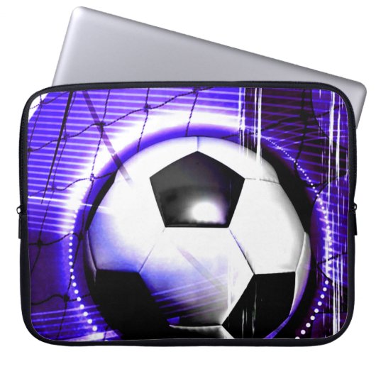 Soccer Blue Personalisieren mit Namen oder Teamnam Laptopschutzhülle (Vorderseite)