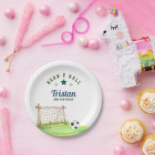 Soccer “Born Two Ball” Second Birthday Pappteller (Party)