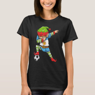 Soccer Boy Dabbing Elf Squad Weihnachten Argentini T-Shirt