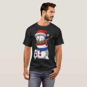 Soccer Boy Dabbing Snowman Christmas Netherlands F T-Shirt (Vorne ganz)
