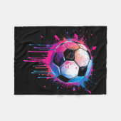 Soccer Boys Girls Awesome Colorful Soccer Drip Soc Fleecedecke (Vorderseite (Horizontal))