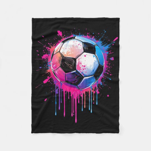 Soccer Boys Girls Awesome Colorful Soccer Drip Soc Fleecedecke (Vorderseite)