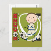 SOCCER - Brünette Boy-Shirts und Geschenke Postkarte (Vorne/Hinten)