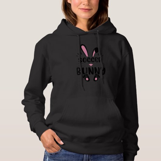 Soccer Bunny Funny Matching Oster Bunny Egg Hunti Hoodie (Vorderseite)
