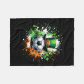 Soccer Byll Leprechaun Hat Irish Kleeblatt Patrick Fleecedecke (Vorderseite (Horizontal))