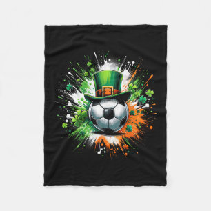 Soccer Byll Leprechaun Hat Irish Kleeblatt Patrick Fleecedecke